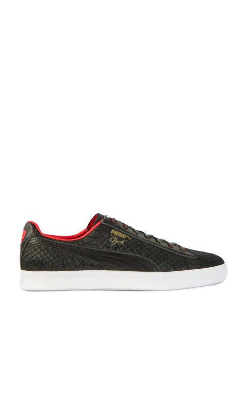 puma clyde black red