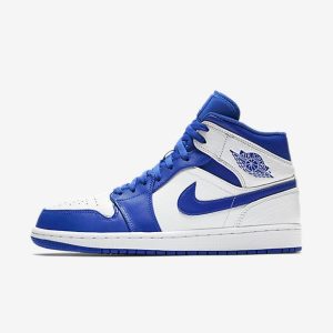 Nike Air Jordan 1 MID (Blau / Weiß) (554724-114)