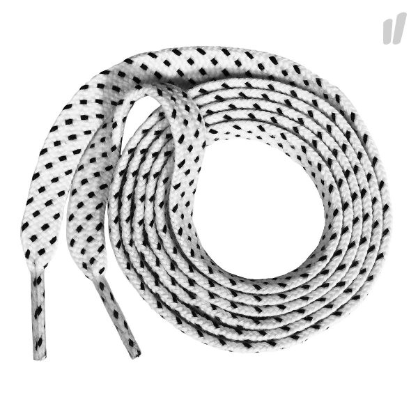 Tube Laces Rope Flat ( White / Black )