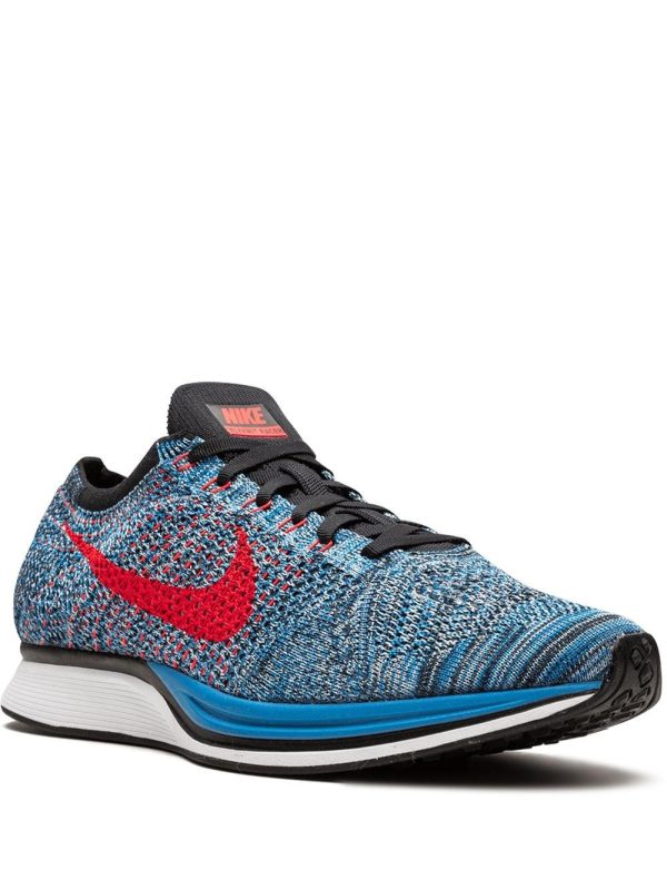 Nike Flyknit Racer Glacier Blue Turquoise Crimson Red (526628-404)