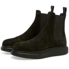 Alexander McQueen Suede Chelsea Wedge Sole Boot (586198WHXK2-3222)