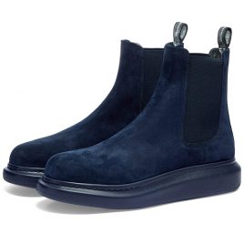 Alexander McQueen Suede Wedge Sole Chelsea Boot (586198WHXK2-4100)