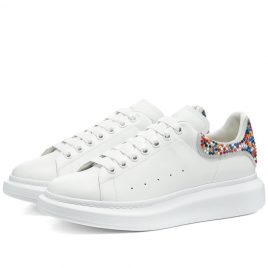 Alexander McQueen Stud Heel Tab Wedge Sole Sneaker (610802WHX9R-9461)