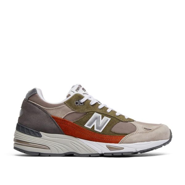 New Balance M991 NGO "Made in England" (Nude / Grün / Orange) (781091-60-6)