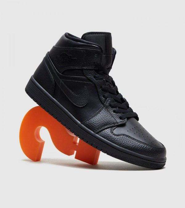 Air Jordan Nike AJ I 1 Mid Triple Black (2020) (554724-091)