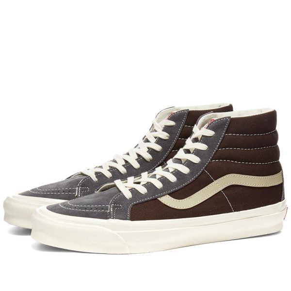 Vans Vault UA OG Sk8-Hi LX (Blaugrau / Dunkelbraun) (VN0A4BVBXEO1)