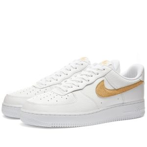 Nike Air Force 1 Low Pony Hair Snakeskin Club Gold (2020) (CW7567-101)