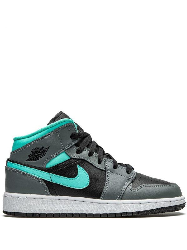 Air Jordan 1 Mid Grey Aqua (GS) (2020) (554725-063)