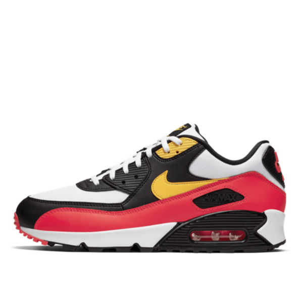 Nike Air Max 90 White Yellow Black Crimson (2019) (AJ1285-109)