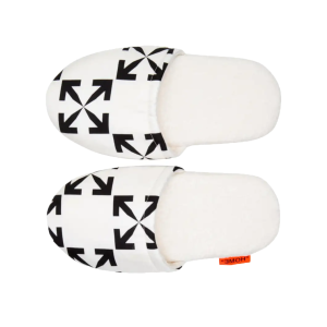 Off-White Arrow Pattern Slippers White Black (2020) (OHZS006G20FAB0010110)