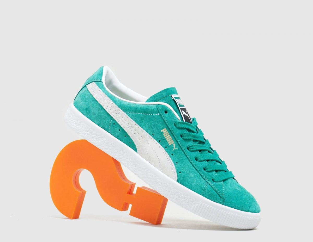 puma suede blue green