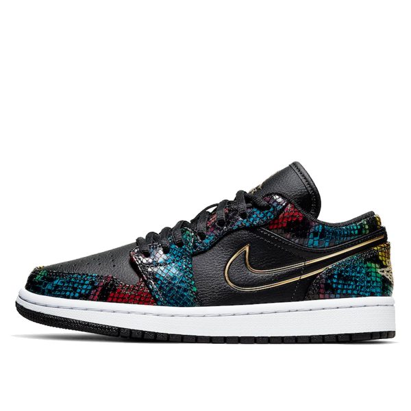 Air Jordan Air Jordan Womens Nike AJ 1 Low Snakeskin 'BHM' (2020) (CW5580-001)