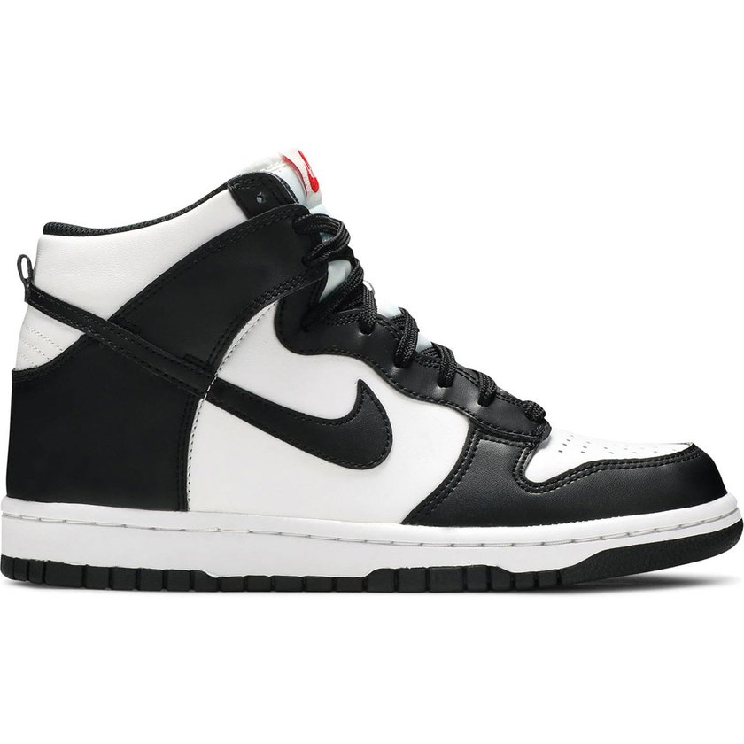 nike dunk high black white gs