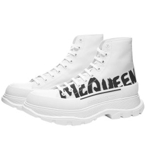 Alexander McQueen Graffiti Logo Canvas High Top Sneaker (682420W4RQ2-9356)