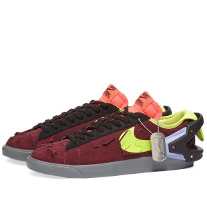 кроссовки Nike x Acronym Blazer Low (DN2067-600) бордового цвета