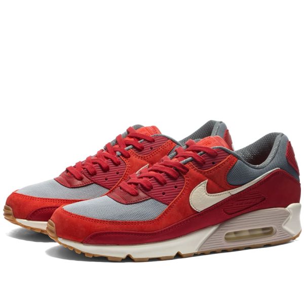 Nike Men's Air Max 90 Premium (DH4621-600) красного цвета