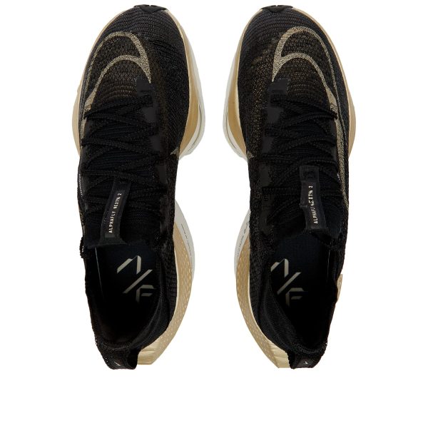 Nike Alphafly 2 Black/Metallic Gold Grain (DN3555-001) черного цвета