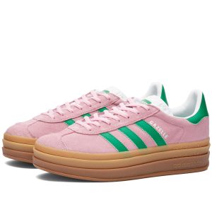 Adidas WoGazelle Bold W True Pink/Green/Ftwr White (IE0420) белого цвета