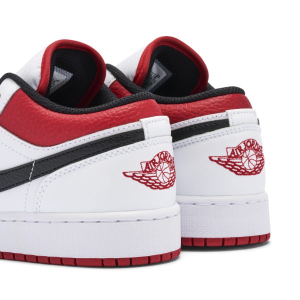 Air Jordan 1 Low White Gym Red (553560-118) белого цвета