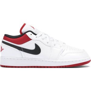 Air Jordan 1 Low White Gym Red (553560-118) белого цвета