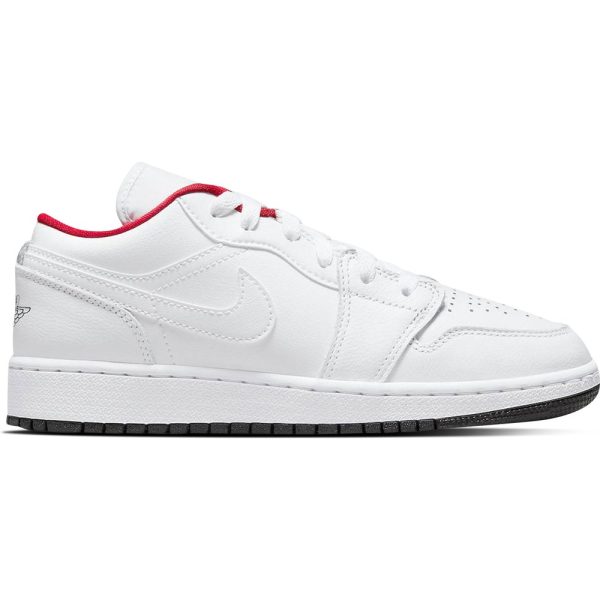 Air Jordan 1 Low White Gym Red (553560-164) белого цвета