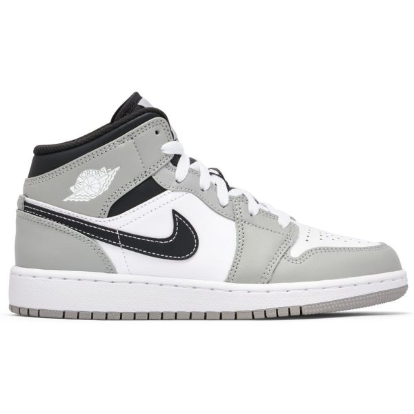 Air Jordan 1 Mid Light Smoke Grey Anthracite (554725-078) серого цвета