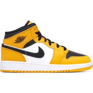 Air Jordan 1 Mid Reverse Yellow Toe (554725-701) желтого цвета