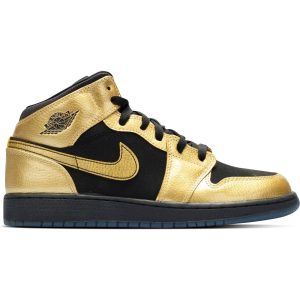 Air Jordan 1 Mid Metallic Gold Coin (555112-905) золотого цвета