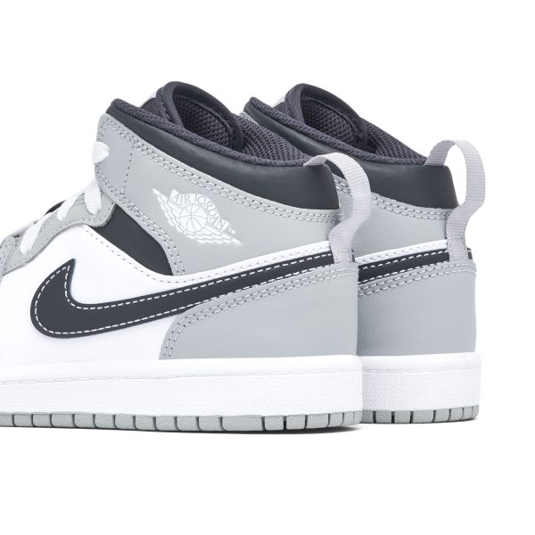 Air Jordan 1 Mid Light Smoke Grey PS (640734-078) серого цвета