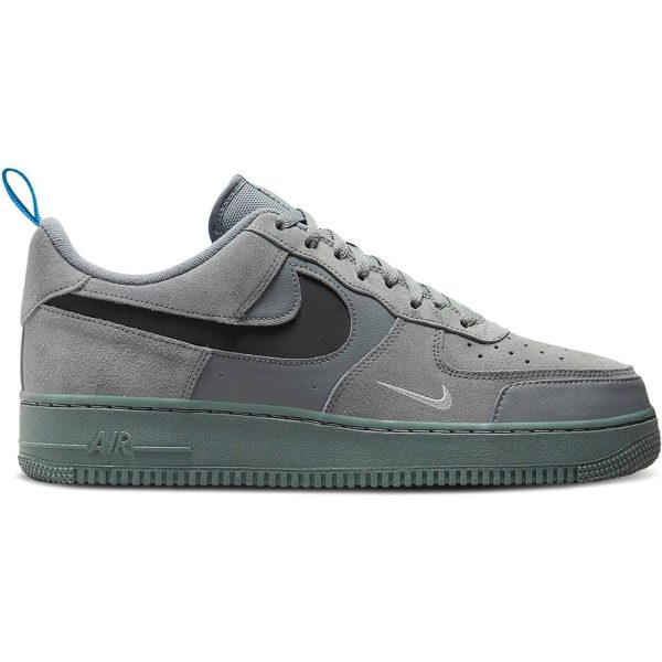 Nike Air Force 1 Low Cut Out Swoosh Grey (DQ1097-002) серого цвета