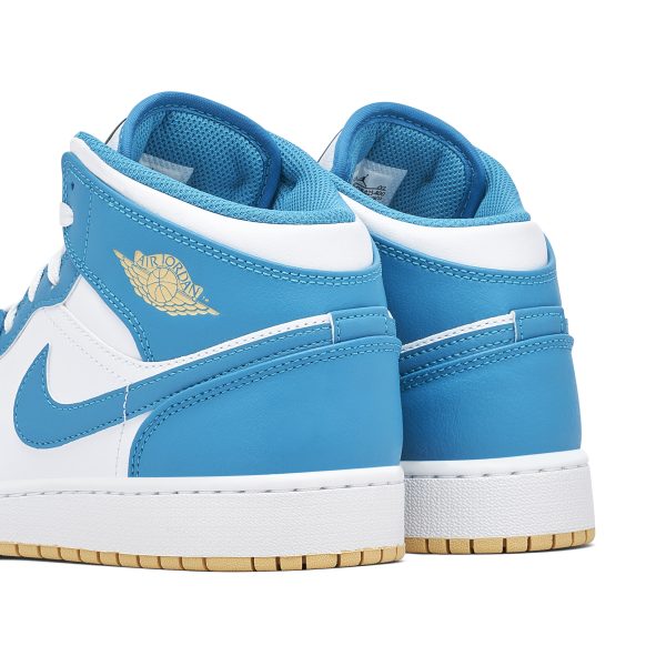 Air Jordan 1 Mid White Teal (DQ8423-400) белого цвета