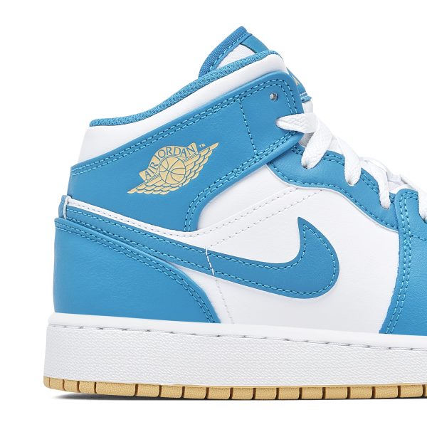 Air Jordan 1 Mid White Teal (DQ8423-400) белого цвета