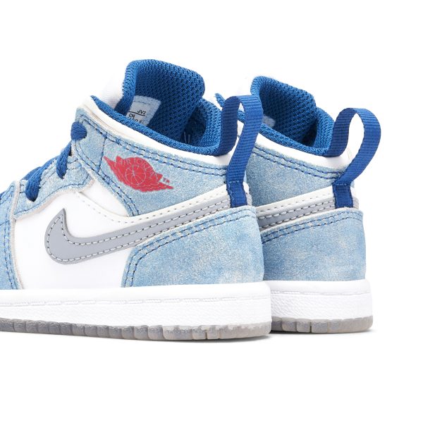 Air Jordan 1 Mid SE French Blue Fire Red (DR6236-401) красного цвета