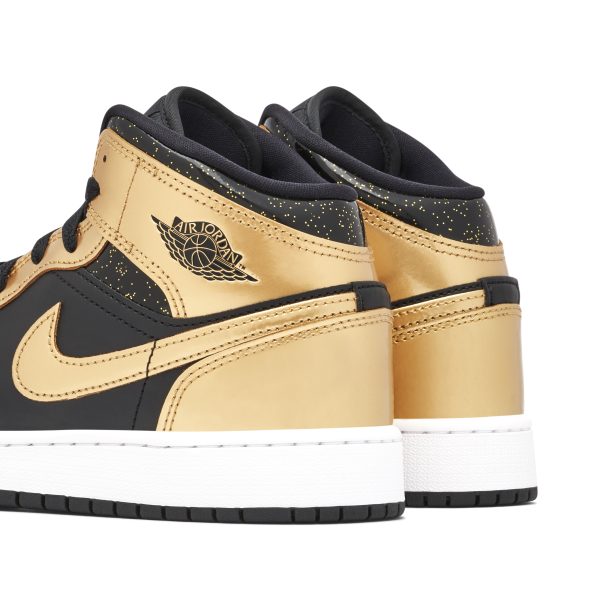 Air Jordan 1 Mid SE Glitter Black Gold (DR6967-071) черного цвета