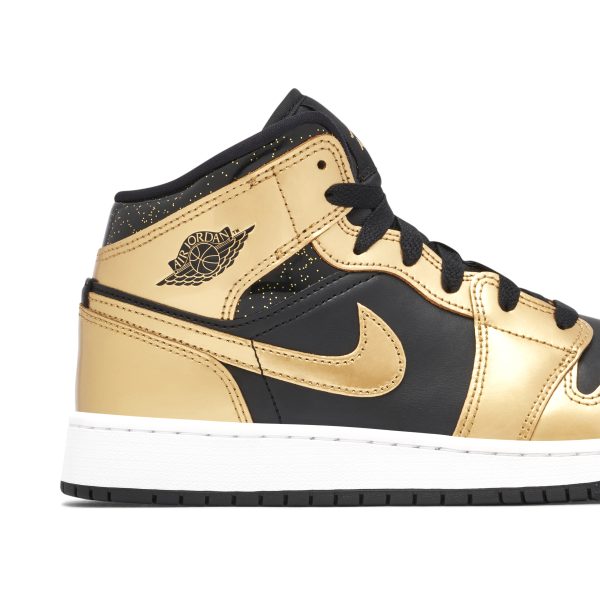 Air Jordan 1 Mid SE Glitter Black Gold (DR6967-071) черного цвета