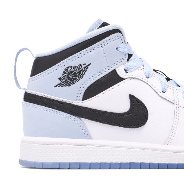 Air Jordan 1 Mid SE White Ice Blue (DV1339-104) белого цвета