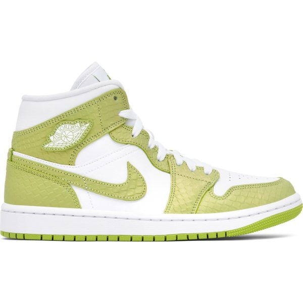 Air Jordan 1 Mid Green Python (DV2959-113) зеленого цвета