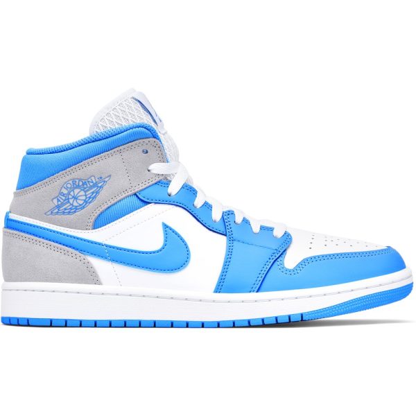 Air Jordan 1 Mid University Blue (DX9276-100) голубого цвета