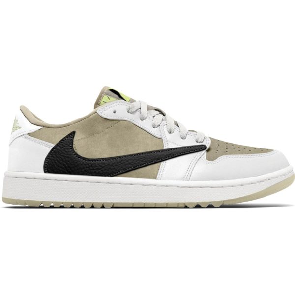 Air Jordan 1 Low Golf x Travis Scott Olive (FZ3124-200) черного цвета