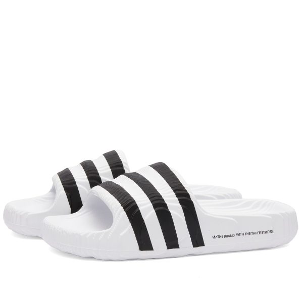 Adidas Adilette 22 White/Core Black (IF3668) белого цвета