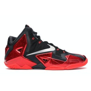 Nike LeBron 11 Away Black Metallic-Silver-University-Red-Bright-Crimson (616175-001)