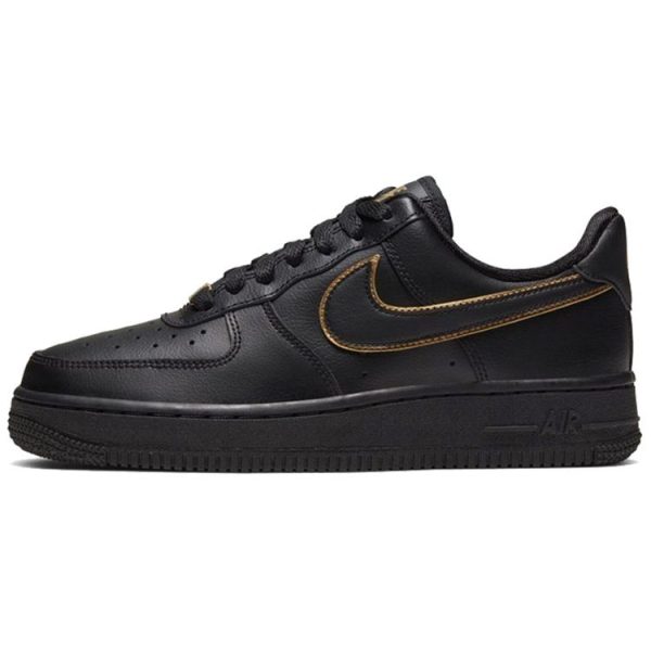 Nike Air Force 1 Low 07 Essential Black Gold Swoosh - (AO2132-005)