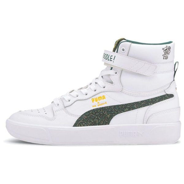 -   Doodle x Sky LX Mid Wavy Doodles White Posy-Green Black (374219-01)