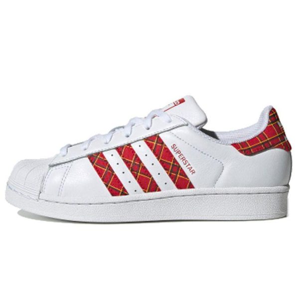 adidas Superstar Plaid   White Cloud-White Scarlet (FU7446)