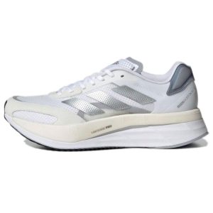 adidas Adizero Boston 10 White Silver Metallic   Cloud-White Halo-Silver (GY0907)
