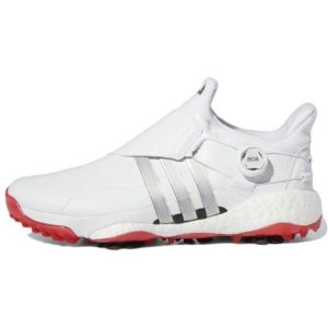 Adidas Tour 360 22 BOA Golf White Silver Metallic   Cloud-White Vivid-Red (GY5337)