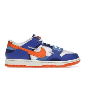 Nike Dunk Low Scrap Knicks White Safety-Orange Medium-Blue (DM0128-100)