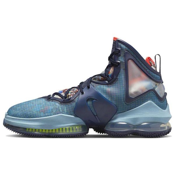 Nike LeBron 19 Fast Food      Blackened-Blue Worn-Blue Atomic-Green (CZ0203-400)