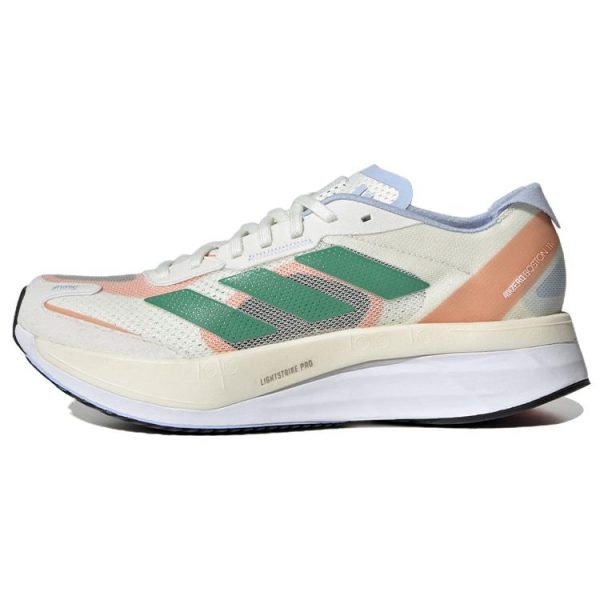 adidas Adizero Boston 11 White Tint Court Green   Coral-Fusion (HQ3697)