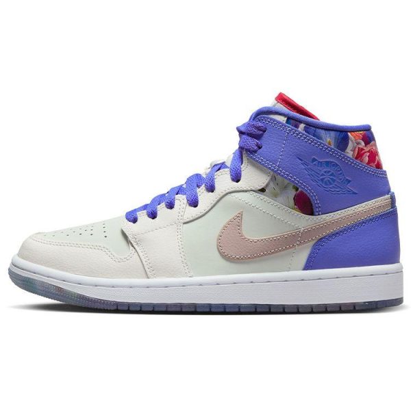 Air Jordan 1 Mid SE Valentines Day Bouquet White Sail University-Red (FD4331-121)